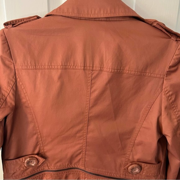 Vera Moda button down orange-brown trench coat. 160/80A - fits like Xsmall-Small - Picture 2 of 10